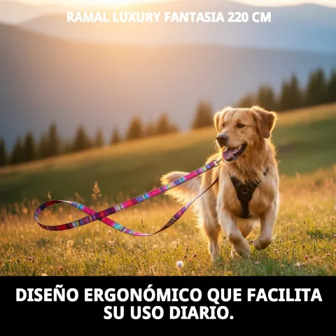 Uso del ramal Luxury Fantasía combinado con arnés para perros