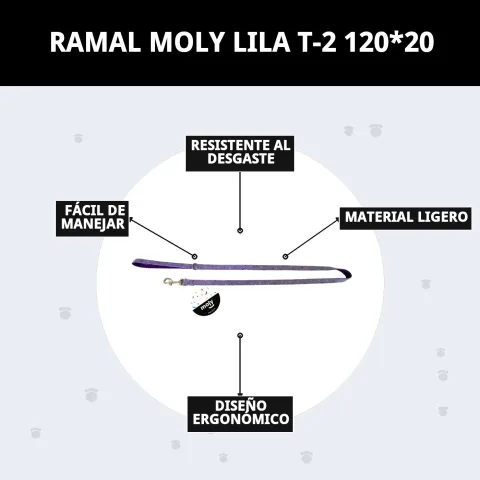 Laisse Moly lila T-2 compatible avec autres accessoires Moly
