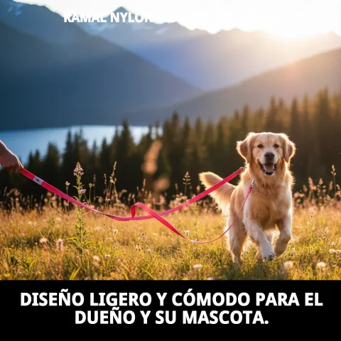 Ramal de nylon rosa para perros pequeños y medianos