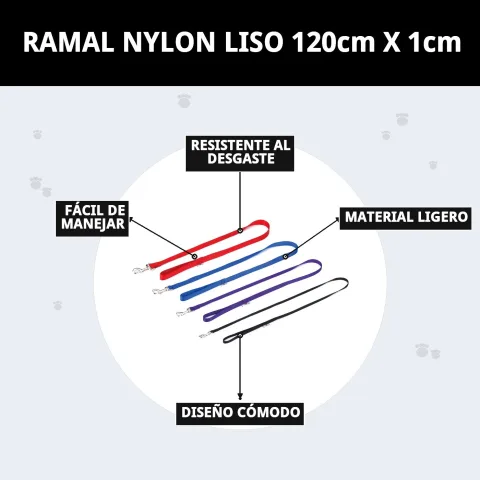 Paquete del ramal nylon liso disponible en Mar Mascotas