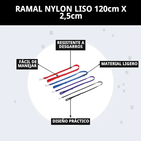 Packaging del ramal nylon liso 120 cm x 2,5 cm