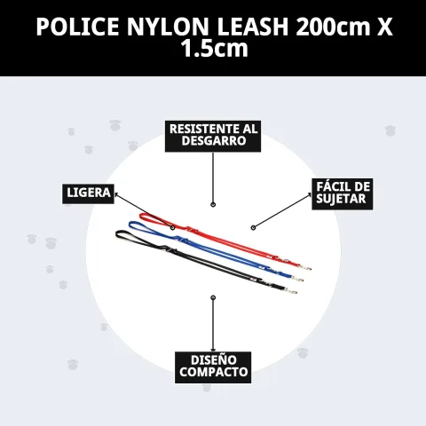 Laisse nylon police enroulée prête à l'emploi