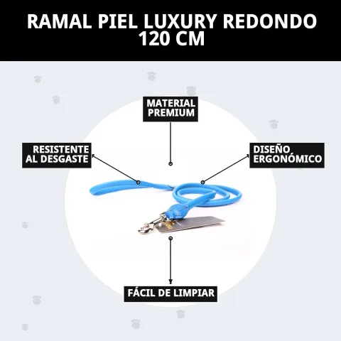 Presentación del ramal piel luxury redondo 120 cm en fondo blanco