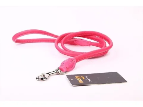 Vista lateral del ramal piel luxury redondo 120 cm color rosa