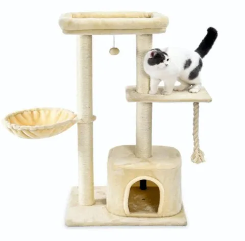 Détail du griffoir pour chat High Design 121 montrant matériaux et stabilité
