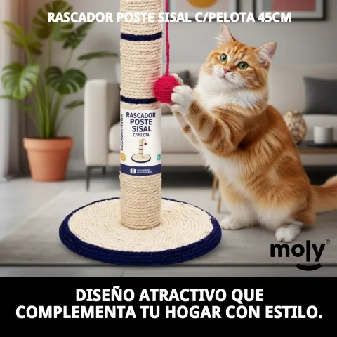 Griffoir poste sisal avec balle pour activité féline