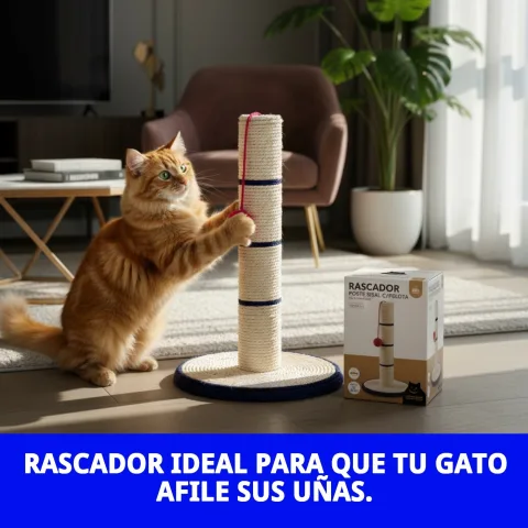 Détail du sisal résistant sur griffoir poste pour chats