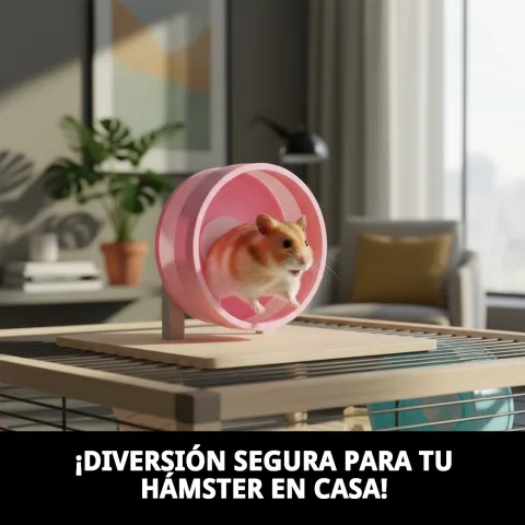 Ruleta para hámster instalada en jaula compatible