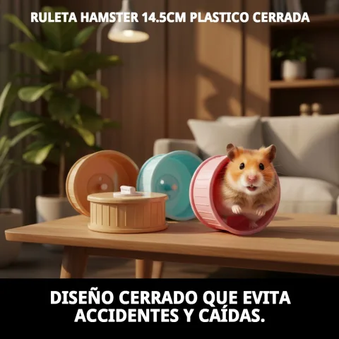 Accesorio para roedores: ruleta de 14.5 cm en plástico cerrado
