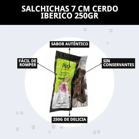 Saucisses de porc ibérique Moly présentées sur un plateau