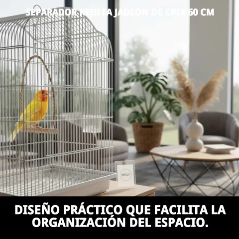 Fácil instalación del separador en jaulón de cría