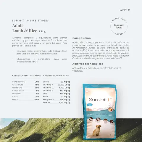 Croquetas de pienso premium con cordero y arroz para perros medianos y grandes