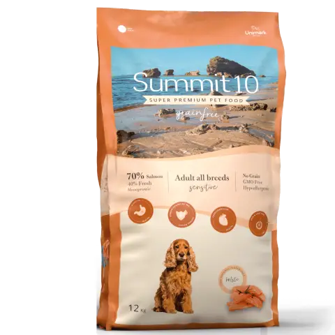 SUMMIT 10 GRAIN FREE SENSITIVE SALMON -POTATO 12 KG | PIENSO HIPOALERGÉNICO SIN CEREALES PARA PERROS ADULTOS CON SALMÓN