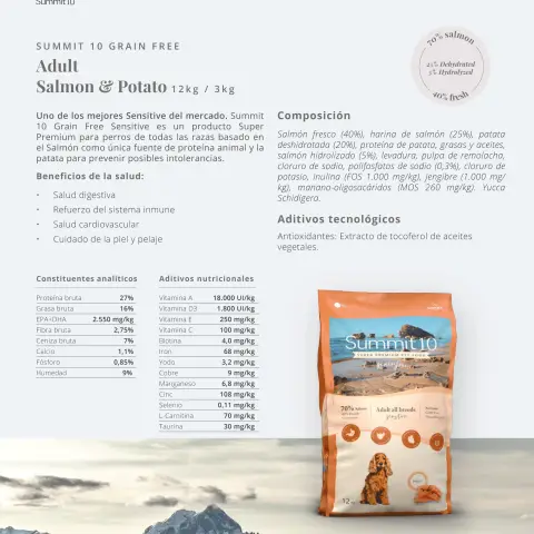 Croquetas de pienso hipoalergénico sin cereales con salmón para perros sensibles