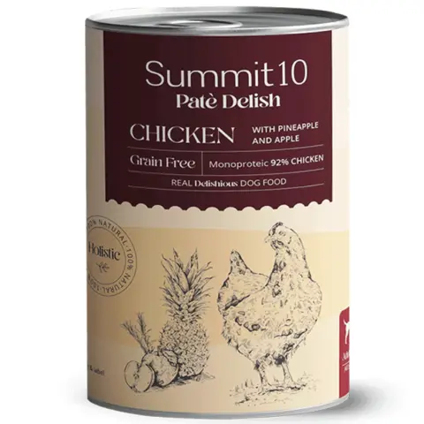 SUMMIT 10 PATÉ DELISH CHICKEN GRAIN FREE 400 GR | COMIDA HÚMEDA MONOPROTEICA PARA PERROS ADULTOS