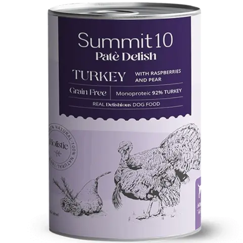 SUMMIT 10 PATÉ DELISH TURKEY GRAIN FREE 400 GR | COMIDA HÚMEDA MONOPROTEICA PARA PERROS ADULTOS