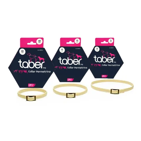 Detalle del collar Taberdog antiparasitario con cierre seguro