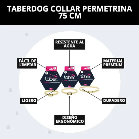 Collar antiparasitario Taberdog disponible en Mar Mascotas