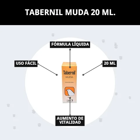 Envase y etiquetado de Tabernil Muda 20 ml en Mar Mascotas