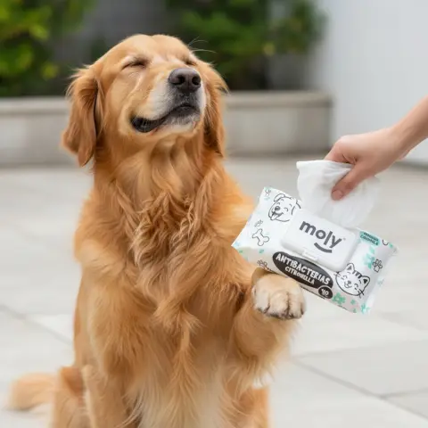 Utilisation pratique des lingettes Moly après promenade canine