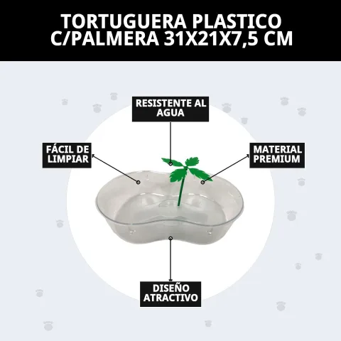 Tortuguera avec décoration palmiers pour habitat tortues