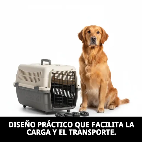 Perro dentro del transportín Gulliver IATA N.º 4 durante un viaje