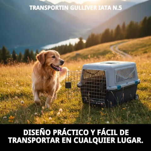 Transportín Gulliver IATA N.º 5 con accesorio de ruedas homologadas