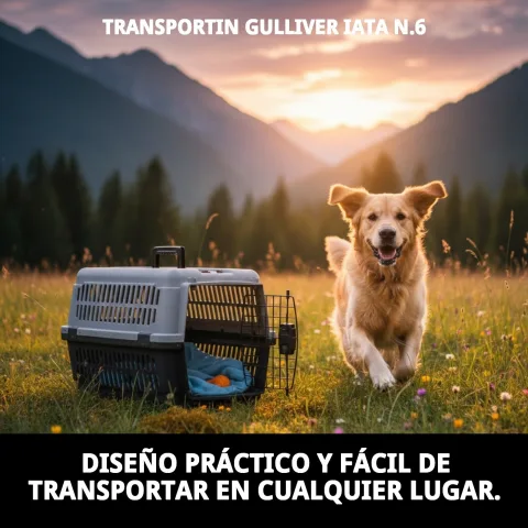 Vista lateral del transportín Gulliver con ventilación adecuada