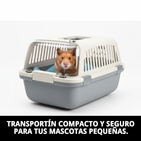 Transportín Mini Gulliver con puerta metálica abierta mostrando interior