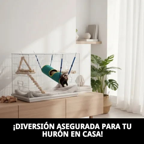 Accesorio túnel para roedores en jaula de hurón